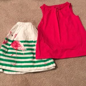 Lands End kids skirt and tank top set- size 4&5/6